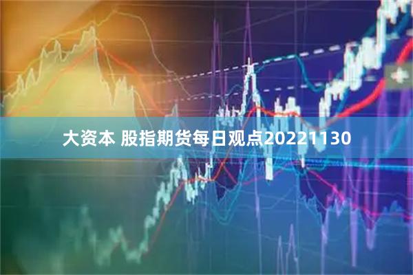 大资本 股指期货每日观点20221130