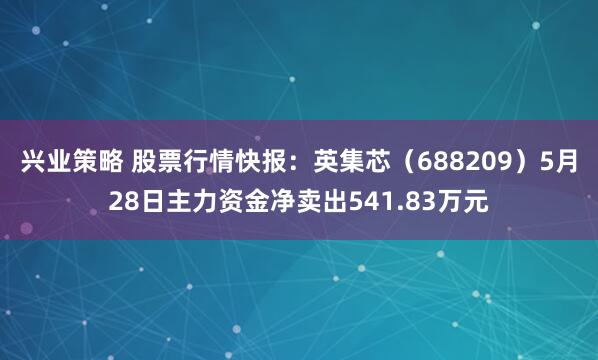 兴业策略 股票行情快报：英集芯（688209）5月28日主力资金净卖出541.83万元