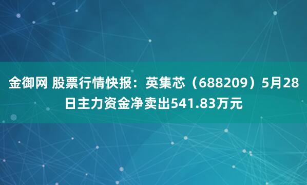 金御网 股票行情快报：英集芯（688209）5月28日主力资金净卖出541.83万元